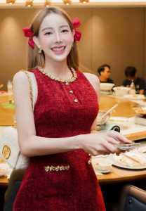 Kritiya-Saensri-ชุดเดรสแดง